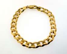 Men's 18kt yellow gold curb link bracelet