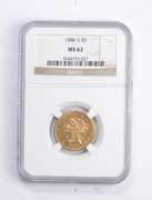 MS62 1886-S $5.00 Liberty Head Gold Half Eagle - Graded NGC