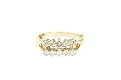 14K Yellow Gold 1950's 0.88 Ctw Diamond Engagement Bridal Set Ring