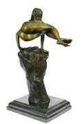 Naked Female Sitting on a Fist Bronze Sculpture