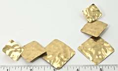 Wonderful 14K Hammered Gold Dangle Earrings