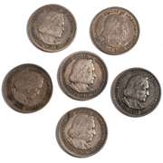 6 Columbian Expo Commemerotive Silver Halves