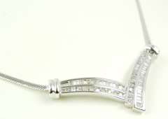 Beautiful 10K White Gold Diamond Necklace