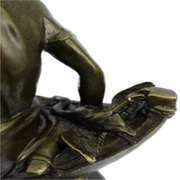 Indian Maiden in Canoe Bronze Sculpture