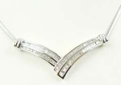 Beautiful 10K White Gold Diamond Necklace