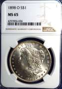 1898-O Morgan Silver Dollar, MS65 NGC
