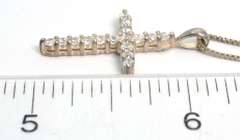 Sterling Silver CZ Cross Pendant & Chain