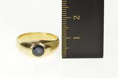14K Yellow Gold Sapphire Solitaire Retro Simple Statement Ring