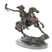 The Scalp Bronze Statue on Marble Base Sculpture