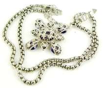 Ornate Cross with Brilliant Stones & Chain