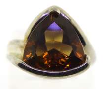 Sterling Silver Faceted Smokey Quartz Ring