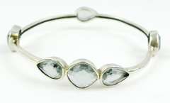 Silpada Sterling Bangle of Steel Blue Stones