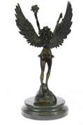 An angel stands boldly