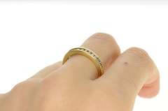 14K Yellow Gold 0.32 Ctw Diamond Classic Simple Wedding Band Ring