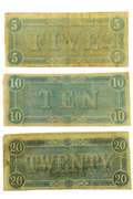 $ 5 $ 10 & $20 1864 CSA Notes