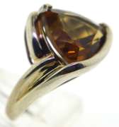 Sterling Silver Faceted Smokey Quartz Ring