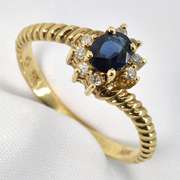 Cute Sapphire and Diamond Ring