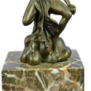 Real 100% Bronze Flying Mercury Caduceus Messenger God Bronze Marble Sculpture
