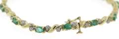 Stunning Emerald and Diamond Accent Line Bracelet