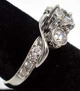 Glittering Diamond Ring in 14KT White Gold