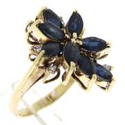 Fabulous Marquise Sapphire & Diamond Ring