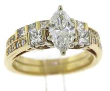 Dazzling 1.96cts Diamond Wedding Set