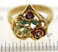 Vintage 14KT gold Red Rose Ring