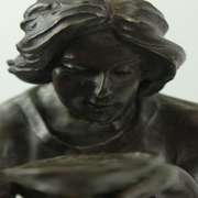 Fashion Woman Drinking Bronze Statue