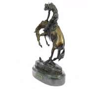 Batteling a Rattle and Snake Bronze Statue