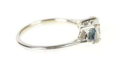 14K White Gold 1.72 Ctw Brilliant Diamond Sapphire Engagement Ring