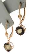 Stunning Smokey Quartz Lever Back Dangle Earrings