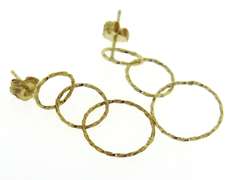 Cute Yellow Gold Circle Drop Earrings