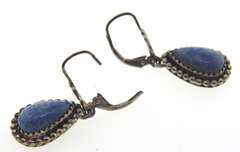 Sterling Silver Lapis Drop Earrings