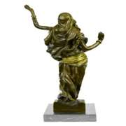 Bronze Sculpture Gilt Gold Bronze Harem Woman By Italian Artist Aldo Vitaleh Art