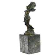 Nude Girl Bronze Statue on Marble Base Figure