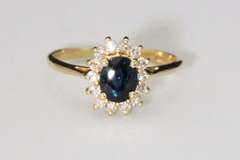 Delicate Sapphire & Diamond Ring in 14k