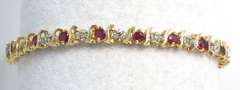 Diamond & Ruby Tennis Bracelet in 14KT