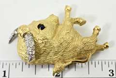 Humorous High End 18K Bull Brooch