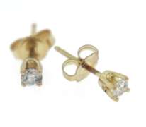 Classic Round Brilliant Cut Diamond Stud Earrings