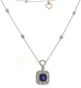 Charming Blue Sapphire & Diamond Necklace