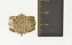 10K Yellow Gold 2.31Ctw Light Brown Diamond Cluster Statement Ring