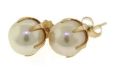 Elegant 8.25mm Pearl Stud Earrings