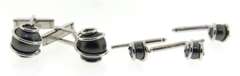 Set of Black Pearl Swirl 2 Cufflinks & 3 Shirt Studs