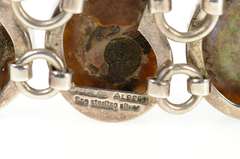 Sterling Silver Nautilus Ammolite Shell Fossil Statement Bracelet