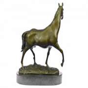 Natural Free Arabian Horse Barn Racing Race Sculpture Marble Base Figurine