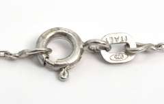 Huge CZ Pendant & Chain in Sterling Silver