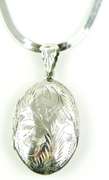 Sterling Silver Engraved Locket & Chain