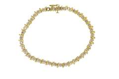 10K Yellow Gold 1.52 Ctw Diamond Wavy Classic Link Tennis Bracelet