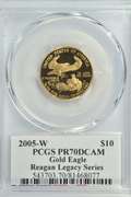 Superb 2005-W Reagan Signed $10 Gold. PCGS PR69DCAM