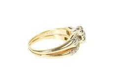 14K Yellow Gold 0.50 Ctw Diamond Bridal Set Retro Engagement Ring